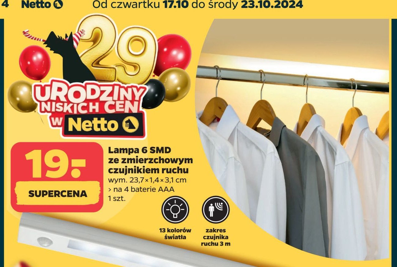 Lampa 6 smd ze zmierzchowym czujnikiem ruchu promocja w Netto