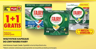 Kapsułki do zmywarki wszystkie rodzaje 1+1 GRATIS promocja w Biedronka