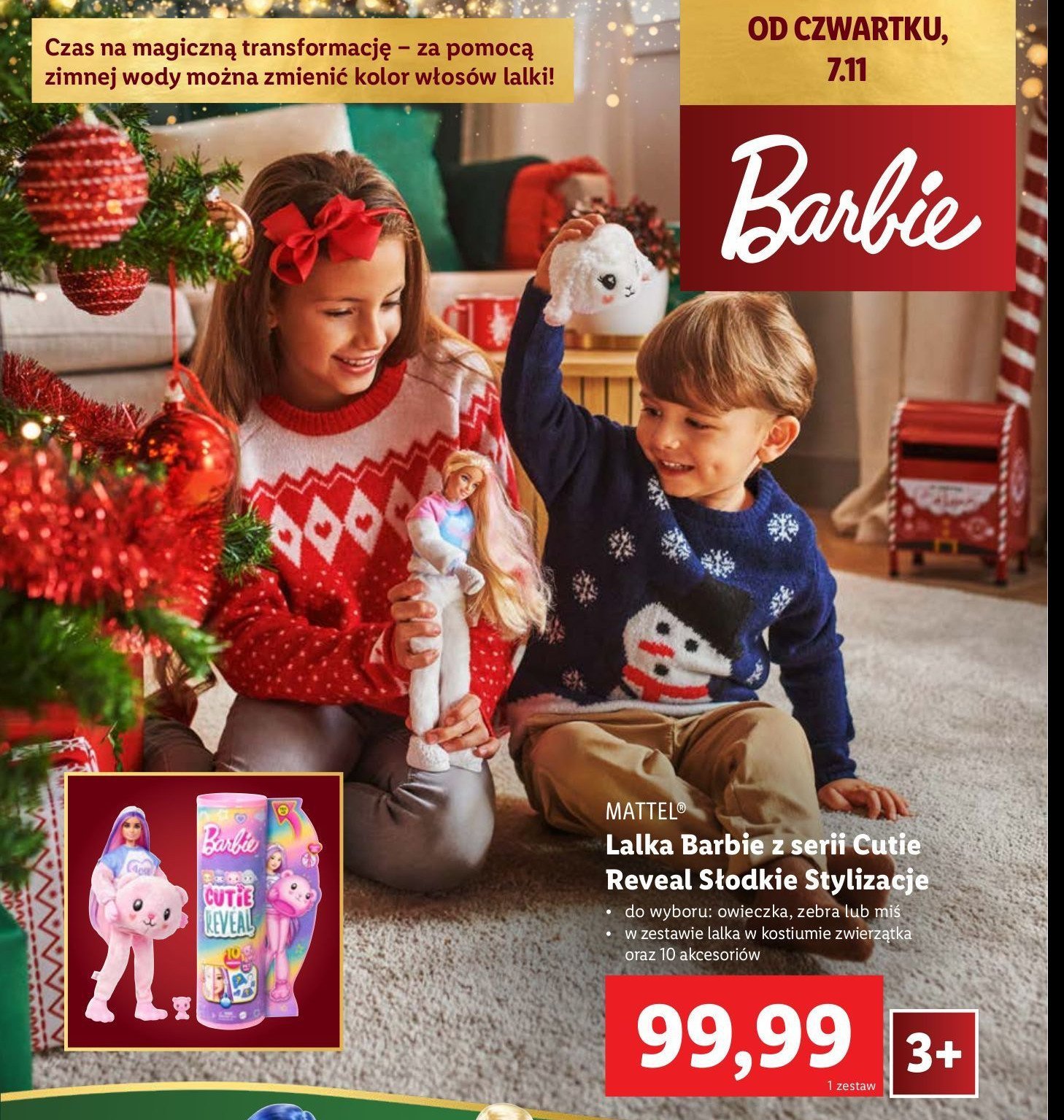 Lalka barbie cutie reveal słodkie stylizacje Mattel promocja w Lidl