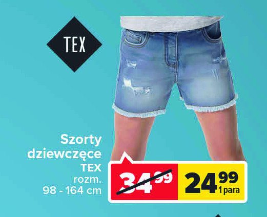 Szorty dziewczęce jeans 98-164 Tex promocja