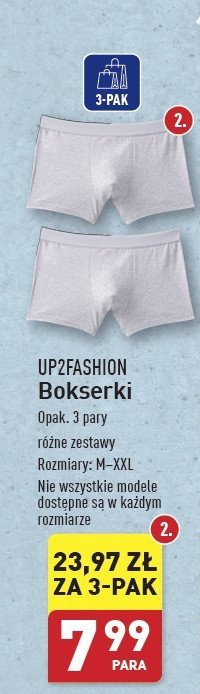 Bokserki męskie m-xxl Up2fashion promocja w Aldi