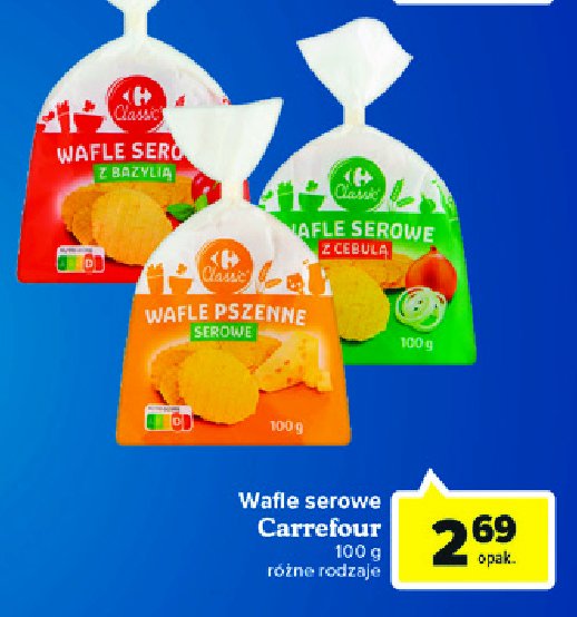 Wafle serowe z cebulą Carrefour promocje