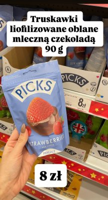 Truskawki liofilizowane oblane mleczną czekoladą  promocja w Dealz