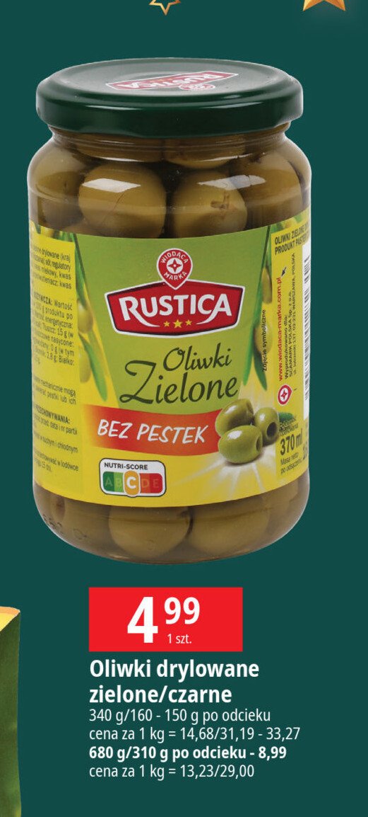 Oliwki zielone bez pestek Wiodąca marka rustica promocja