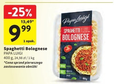 Spaghetti Bolognese PAPA LUIGI promocja w Intermarche