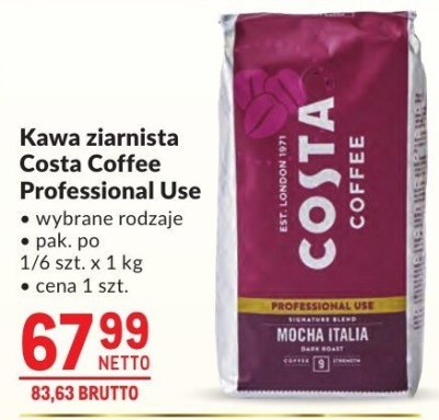 Kawa ziarnista Costa Coffee Professional Use promocja w Makro