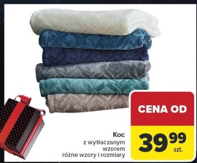 Koc z wytłaczanym wzorem różne wzory i rozmiary promocja w Carrefour