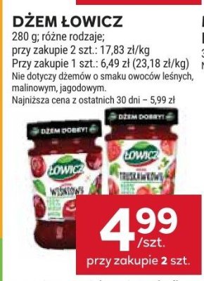 Dżem Łowicz, różne rodzaje promocja w Stokrotka