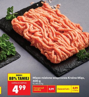 Mięso mielone wieprzowe Kraina Mięs, 400 g promocja w Biedronka