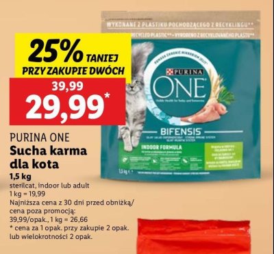 Karma dla kota indoor Purina one promocja