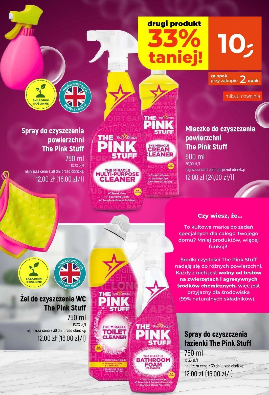 Spray do czyszczenia łazienki THE PINK STUFF promocja w Dealz