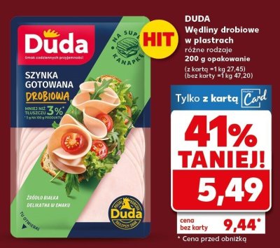 Wędliny drobiowe w plastrach różne rodzaje promocja w Kaufland