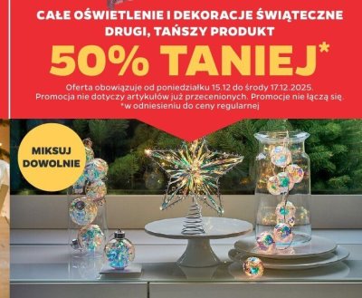 Oświetlenie świąteczne drugi produkt -50% promocja w Netto