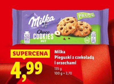 Ciastka Milka Pieguski z czekoladą i orzechami promocja w Lidl