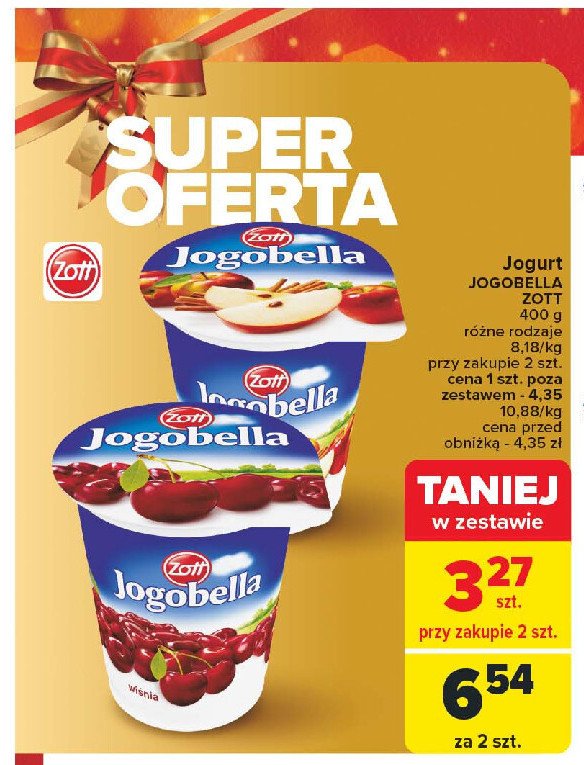 Jogurt wiśnia Jogobella promocja w Carrefour Market