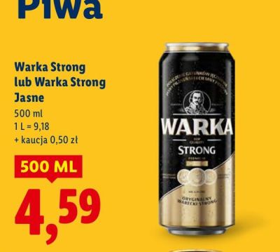 Piwo Warka Strong promocja w Lidl