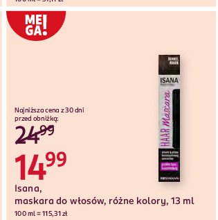 Maskara do włosów średni brąz Isana promocja w Rossmann