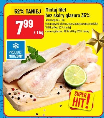 Mintaj filet bez skóry glazura 35% promocja w POLOmarket
