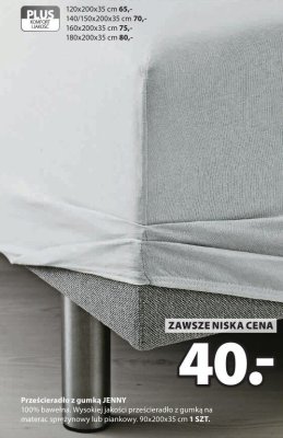 Prześcieradło z gumką JENNY bawełna promocja w Jysk