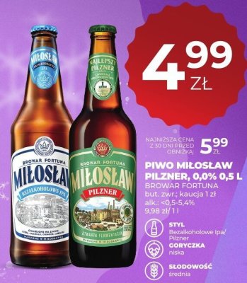 Piwo Miłosław bezalkoholowe IPA 0,5L promocja w Duży Ben