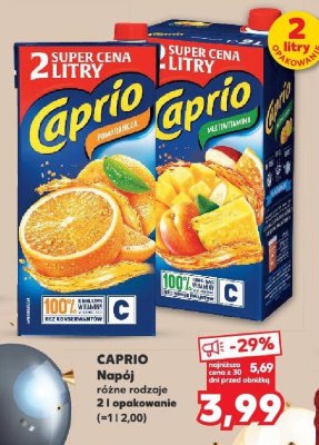 Napój CAPRIO pomarańczowy 2 l promocja w Kaufland
