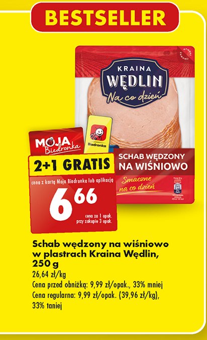 Schab wędzony na wiśniowo w plastrach Kraina wędlin promocja