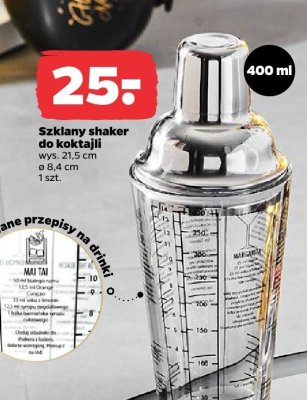 Szklany shaker do koktajli promocja w Netto