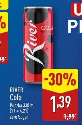 Napój River Cola Zero Sugar promocja w Aldi