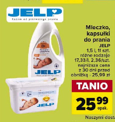 Hipoalergiczne mleczko do prania do kolorów Jelp 0+ (dawniej soft) promocja