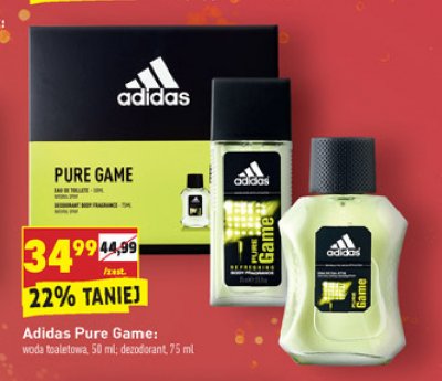 Dezodorant + woda toaletowa Adidas men pure game Adidas cosmetics promocja