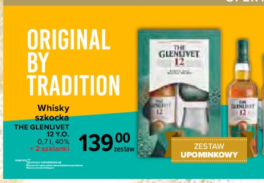 Whisky + 2 szklanki karton The glenlivet 12 yo promocja