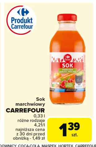 Sok marchew-jabłko-malina Carrefour promocja