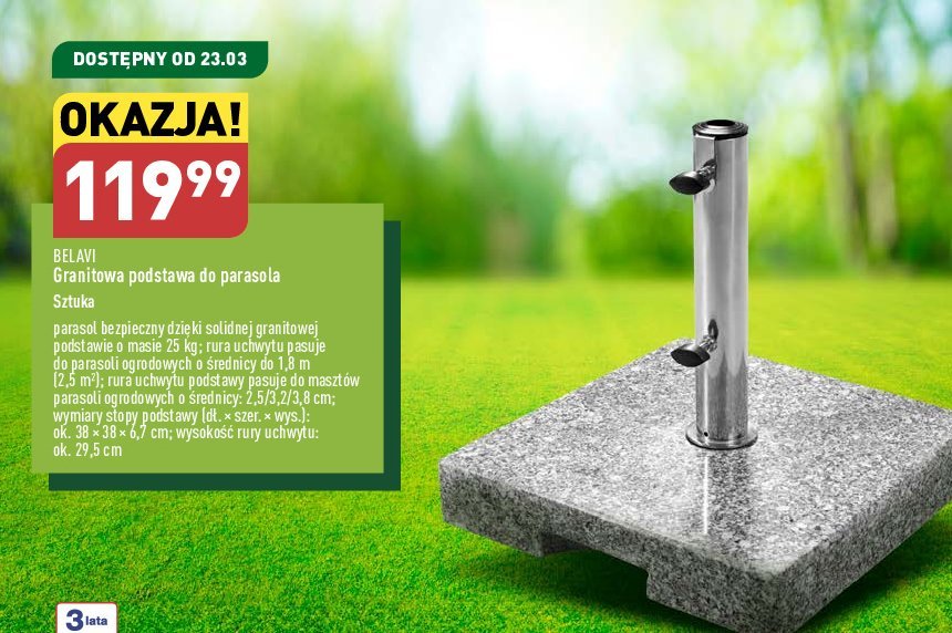 Podstawa granitowa do parasoli 25 kg promocja