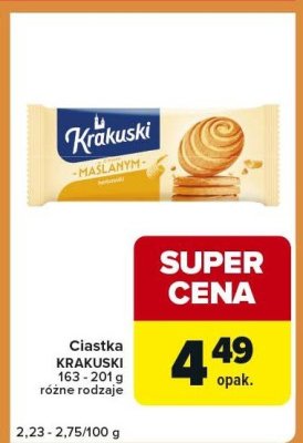 Ciastka KRAKUSKI maślankowe różne rodzaje promocja w Carrefour Express
