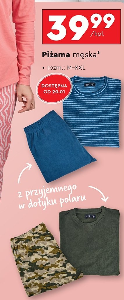 Piżama męska rozm. m-xxl Cleve promocja w Biedronka