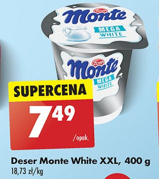 Deser mleczny Zott monte white promocja w Biedronka