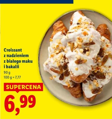 Croissant z nadzieniem z białego maku i bakalii promocja w Lidl