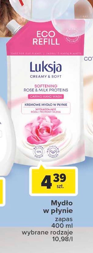 Mydło w płynie rose petal & milk proteins Luksja creamy promocje