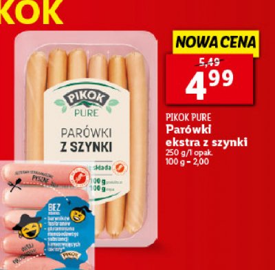 Parówki z szynki extra Pikok pure promocja