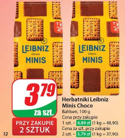 Herbatniki Leibniz minis choco Leibniz bahlsen promocja w Dino