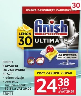 Tabletki do zmywarki Finish Ultima 30 szt. różne rodzaje promocja w Selgros