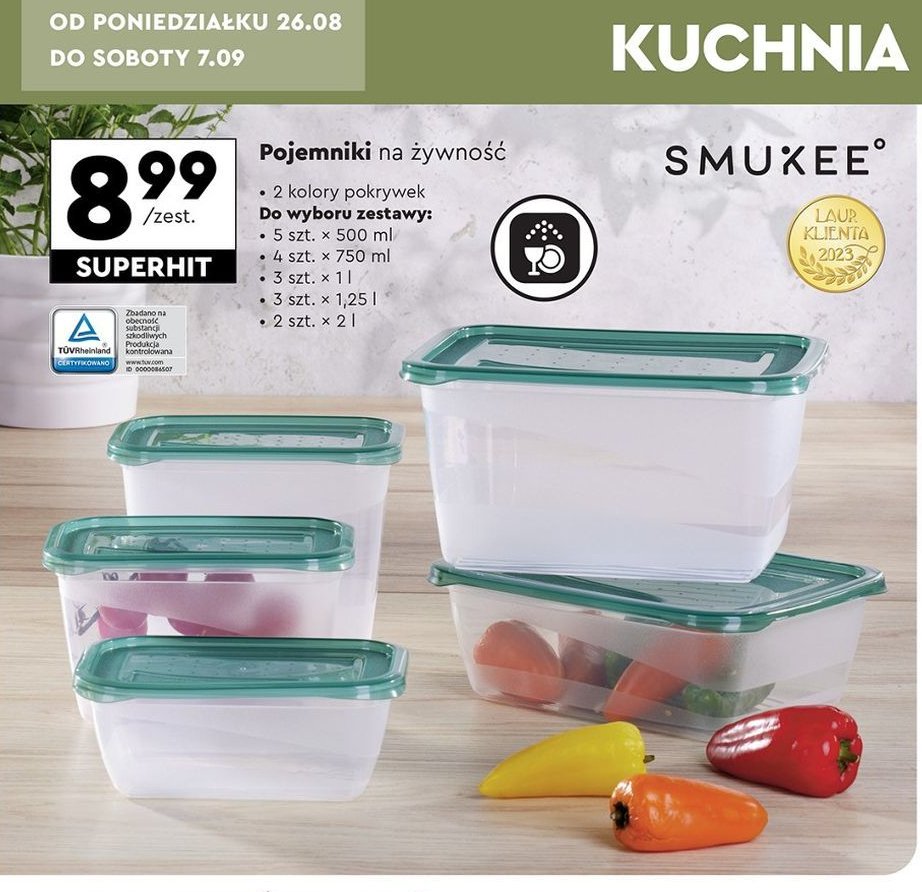 Pojemnik na żywność 2 l Smukee promocja