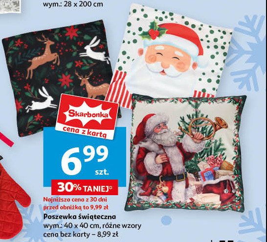 Poszewka świąteczna 40 x 40 cm promocja w Auchan