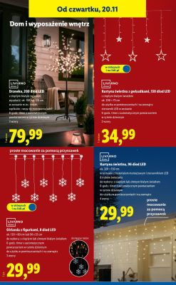 Kurtyna świetlna z gwiazdkami LIVARNO home, 130 diod LED z ciepłym białym światłem promocja w Lidl