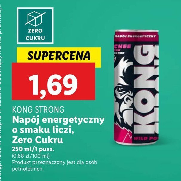 Napój energetyczny liczi Kong strong wild power promocja