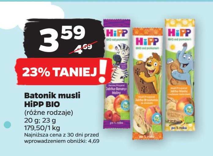 Batonik jabłko i brzoskwinia Hipp owocowy przyjaciel promocja