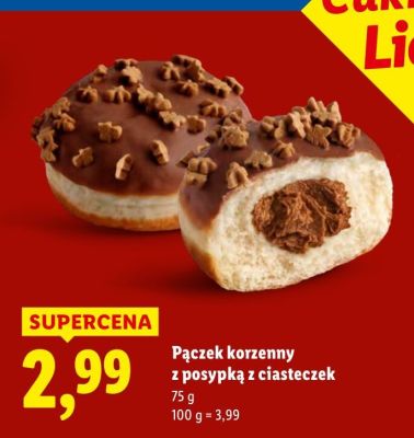 Pączek korzenny z posypką z ciasteczek promocja w Lidl