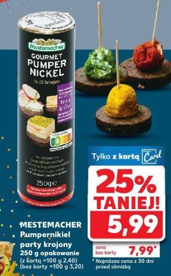 Pumpernikiel party krojony Mestemacher promocja w Kaufland