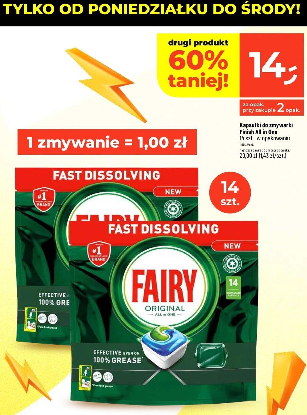 Tabletki do zmywarek regular Fairy all in 1 promocja