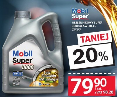 Olej silnikowy Mobil Super 3000 XE 5W-30 4 L promocja w Selgros